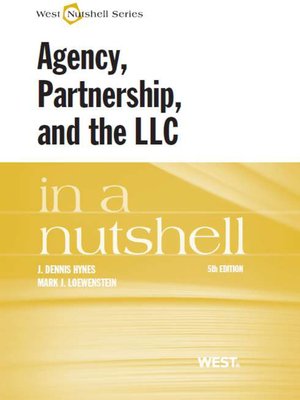 cover image of Hynes and Loewenstein's Agency, Partnership, and the LLC in a Nutshell, 5th
